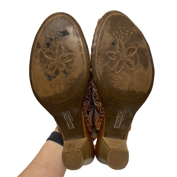 PIKOLINOS 'Paris' Slingback Spring Peep Toe Perforated Sandal Brown 40 - Picture 10 of 14